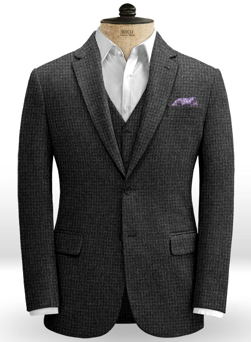 Charcoal Houndstooth Tweed Suit