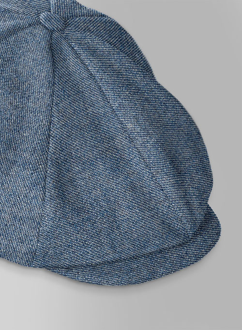 Classic Blue Denim Tweed Newsboy Cap