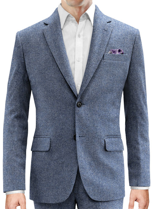 Classic Blue Denim Tweed Suit - Click Image to Close