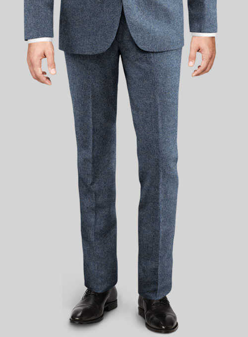 Classic Blue Denim Tweed Suit - Click Image to Close