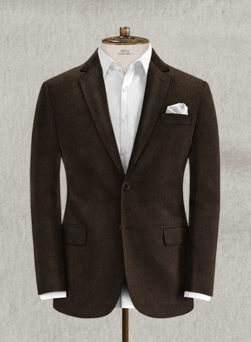 Coffee Brown Stretch Corduroy Suit