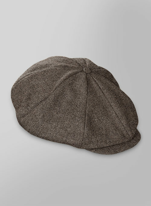 Dapper Brown Tweed Newsboy Cap - Click Image to Close