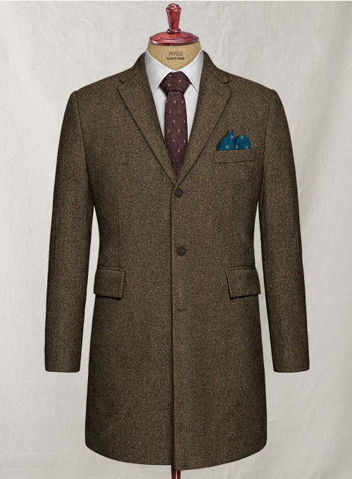 Dapper Brown Tweed Overcoat
