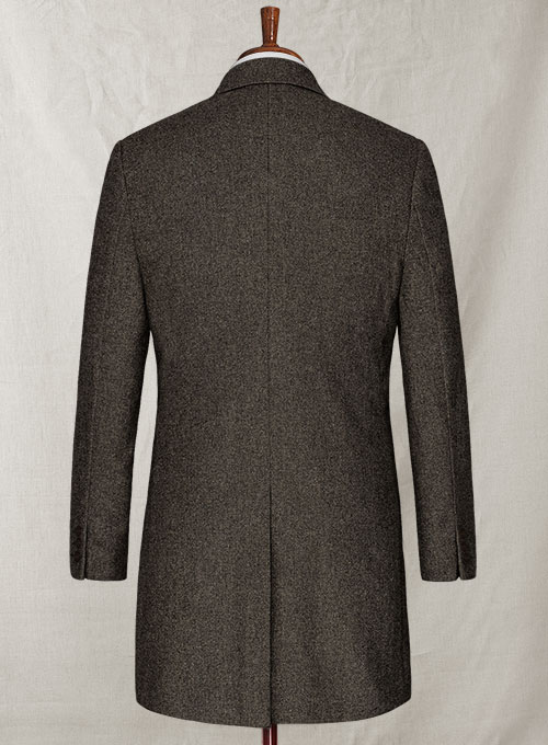 Dark Dapper Brown Tweed Overcoat