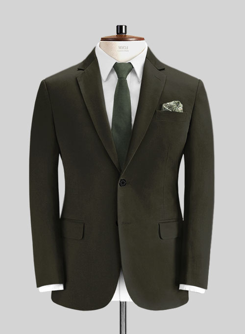 Dark Olive Green Chino Suit