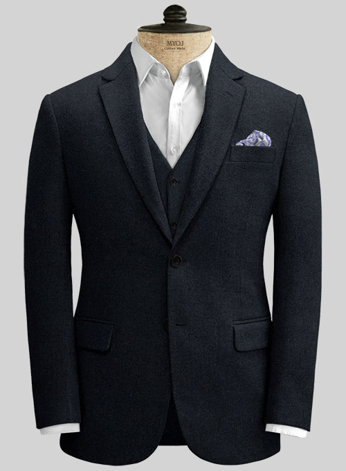 Deep Blue Heavy Tweed Suit - Click Image to Close