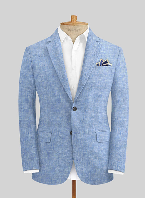 Desert Blue Linen Suit - Click Image to Close
