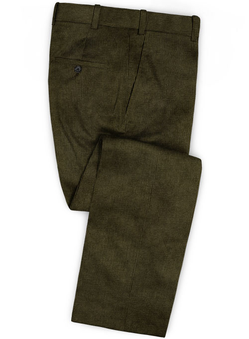 Dark Olive Thick Corduroy Suit