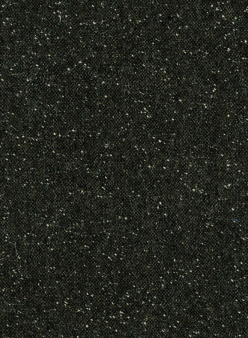 Dark Olive Flecks Donegal Tweed Pea Coat - Click Image to Close