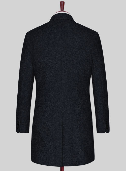 Deep Blue Heavy tweed Overcoat - Click Image to Close