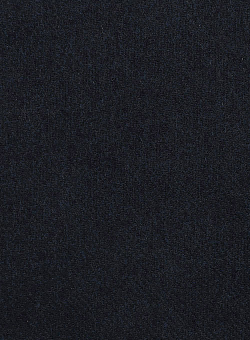 Deep Blue Heavy Tweed Pea Coat - Click Image to Close
