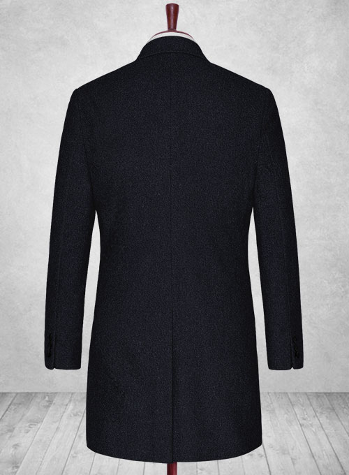Deep Blue Heavy tweed Overcoat - Click Image to Close
