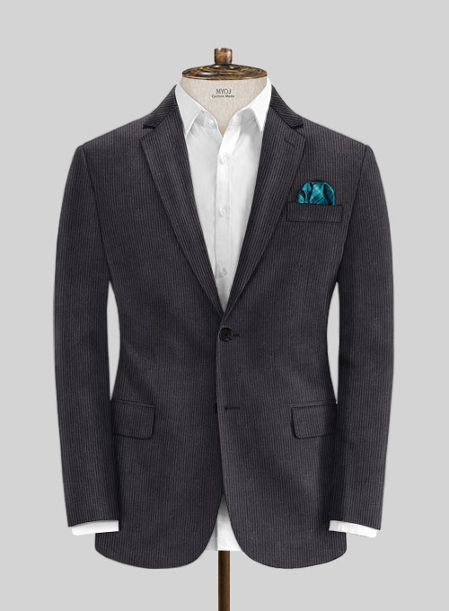 Dark Gray Stretch Corduroy Suit