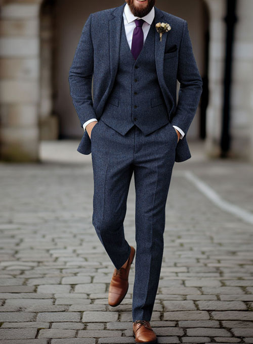 Empire Blue Tweed Suit