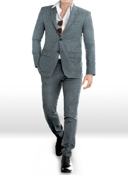 French Blue Tweed Suit