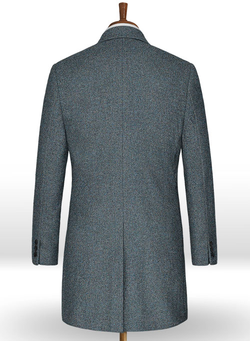 French Blue Tweed Overcoat
