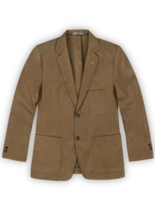 French Khaki Stretch Chino Unlined Jacket