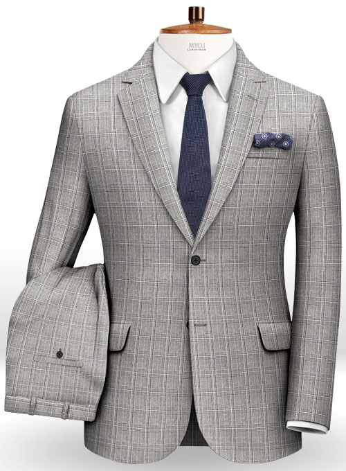 Glen Wool Light Gray Suit
