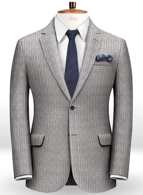 Glen Wool Light Gray Suit - Click Image to Close
