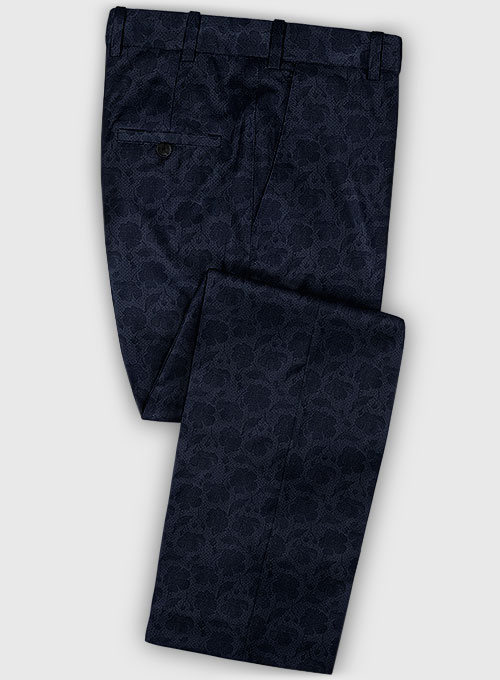 Graffiti Blue Flower Wool Suit