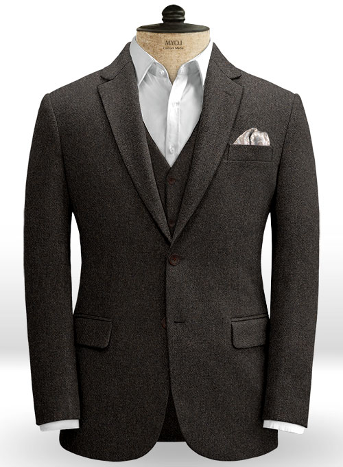 Gray Brown Heavy Tweed Suit