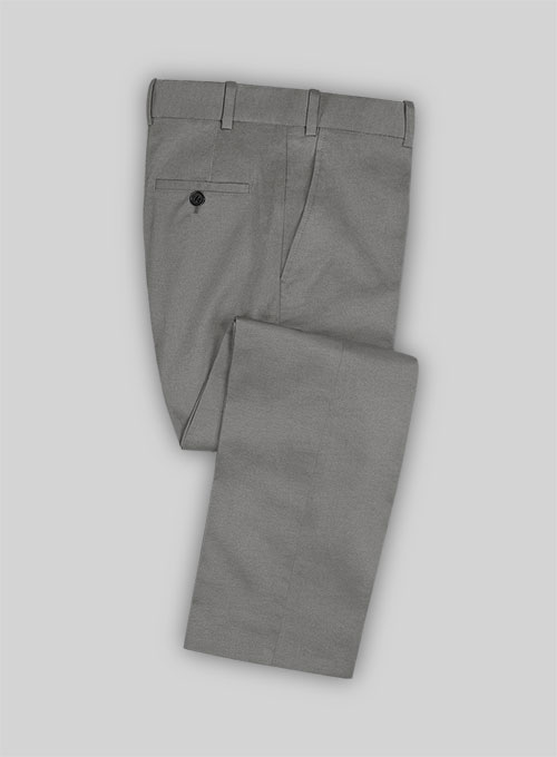 Gray Feather Cotton Canvas Stretch Suit