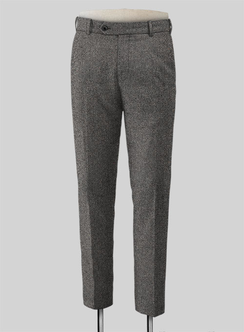 Gray Herringbone Flecks Donegal Tweed Suit