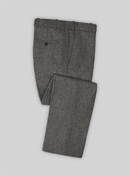 Gray Herringbone Flecks Donegal Tweed Suit