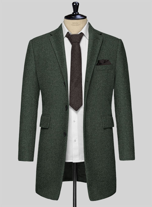 Green Heavy Tweed Overcoat - Click Image to Close