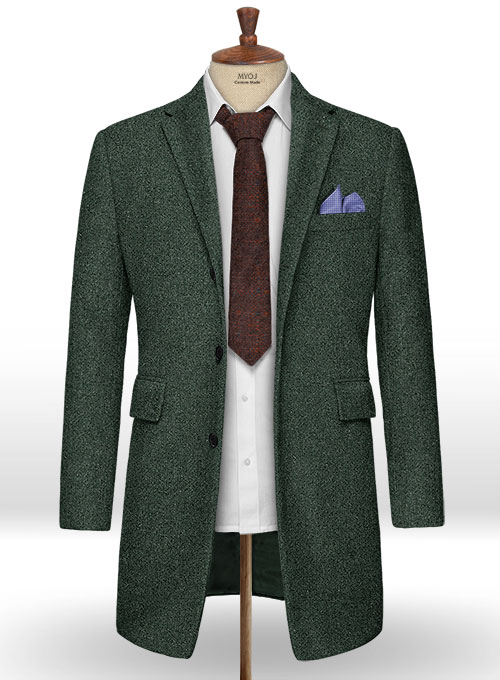 Green Heavy Tweed Overcoat - Click Image to Close