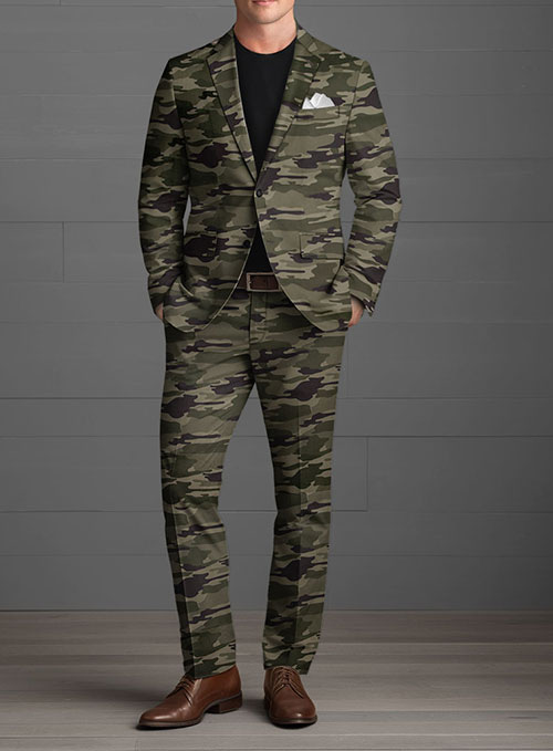 Green Stretch Camo Suit