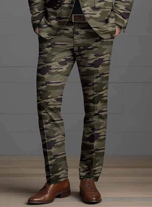 Green Stretch Camo Suit