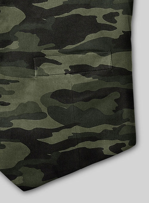 Green Stretch Camo Waist Coat - Click Image to Close