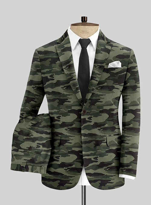 Green Stretch Camo Suit