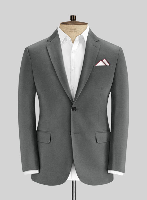 Gray Cotton Power Stretch Chino Suit
