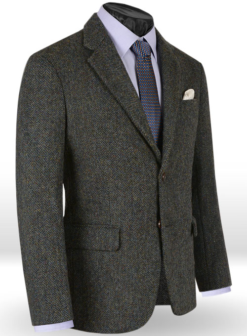 Harris Tweed Ridge Blue Herringbone Suit