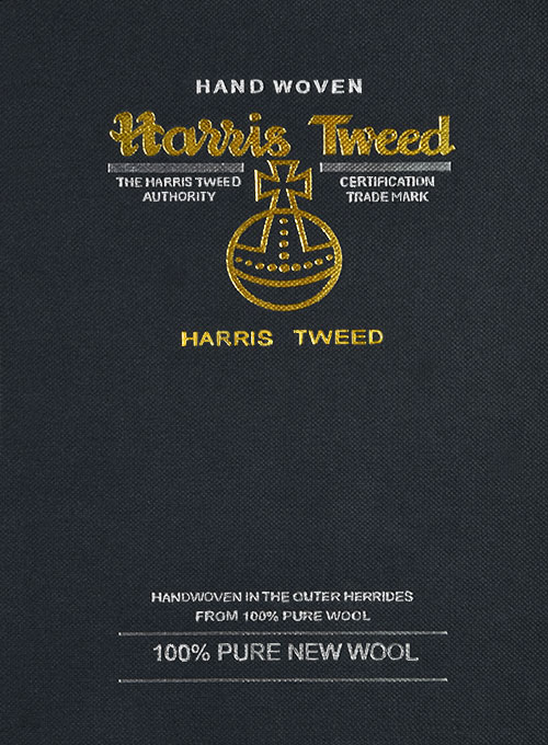 Harris Tweed Houndstooth Light Gray Pea Coat