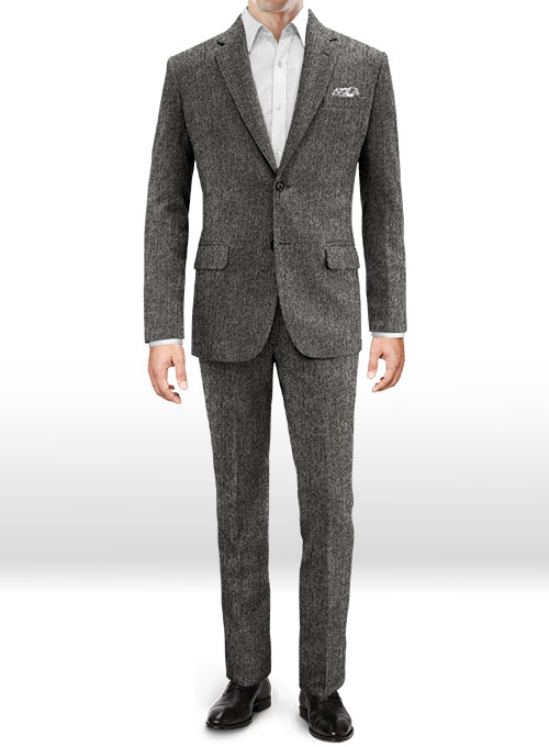 Harris Tweed Gray Herringbone Suit