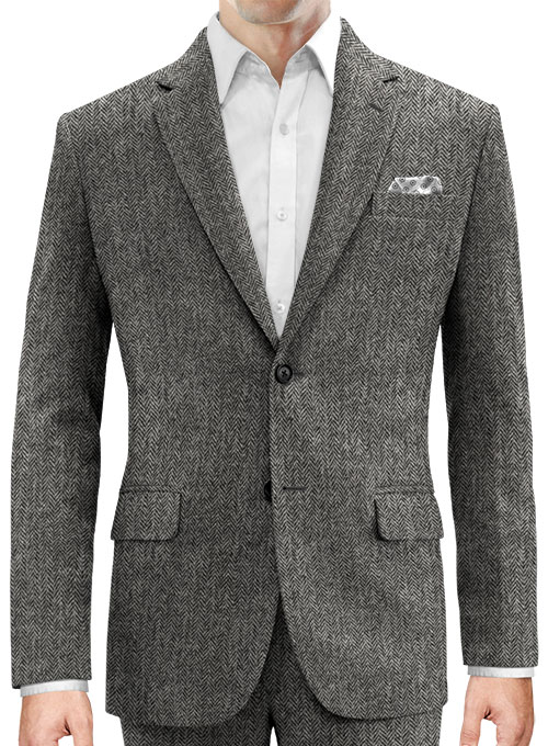 Harris Tweed Gray Herringbone Suit