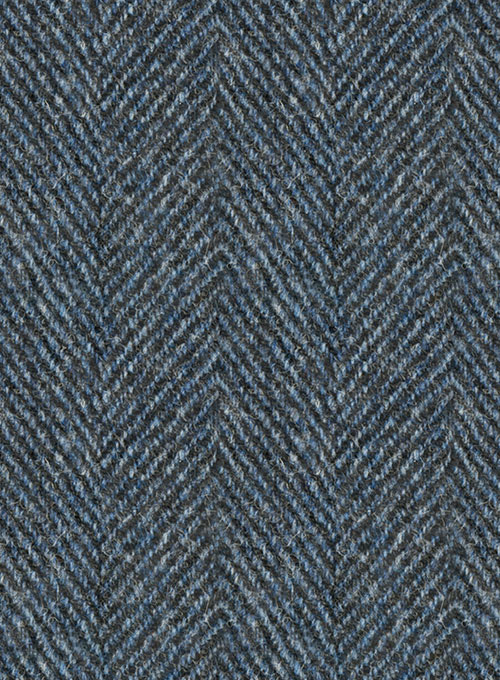 Harris Tweed Wide Herringbone Blue Suit