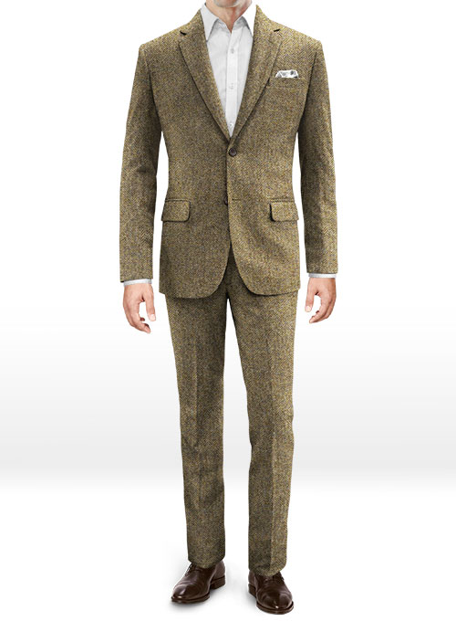 Harris Tweed Hebridean Brown Herringbone Suit - Click Image to Close