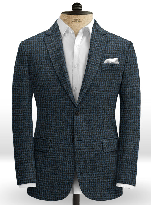 Harris Tweed Houndstooth Isle Blue Suit