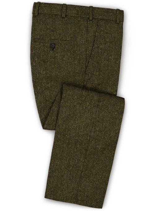 Harris Tweed Melange Green Herringbone Suit