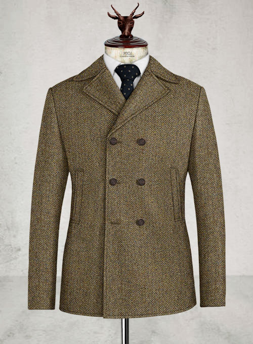 Harris tweed peacoat hotsell