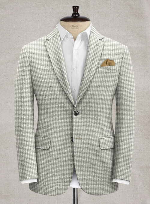 Houndstooth Light Gray Tweed Suit