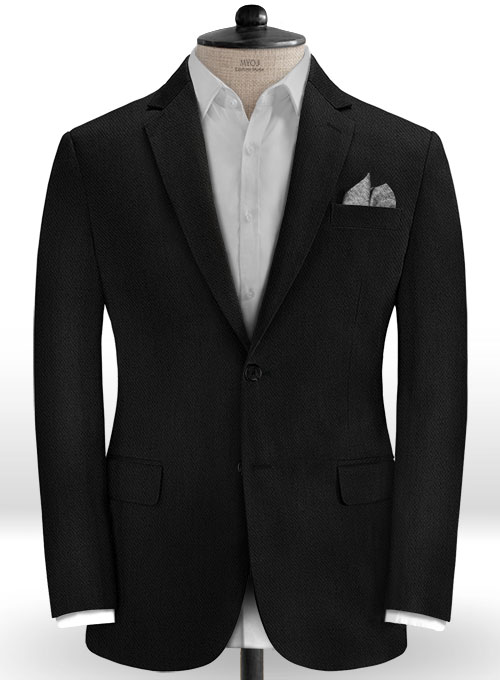 Heavy Knit Black Stretch Chino Suit