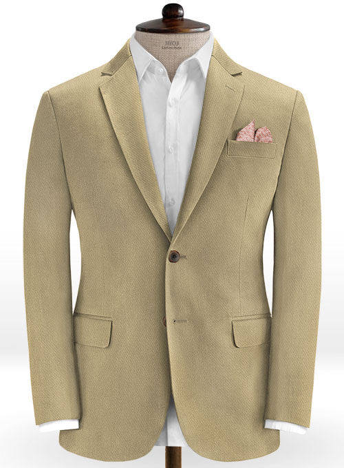 Heavy Knit Khaki Stretch Chino Suit