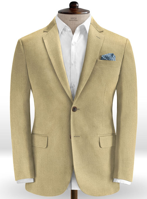 Heavy Knit Light Khaki Stretch Chino Suit