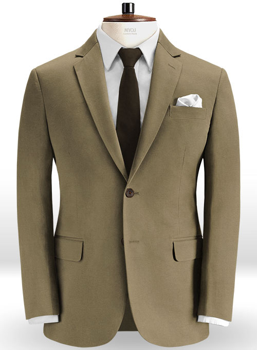 Hunter Khaki Peach Finish Chino Suit