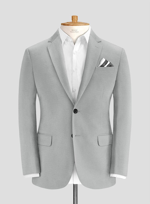 Ice Gray Cotton Power Stretch Chino Suit - Click Image to Close